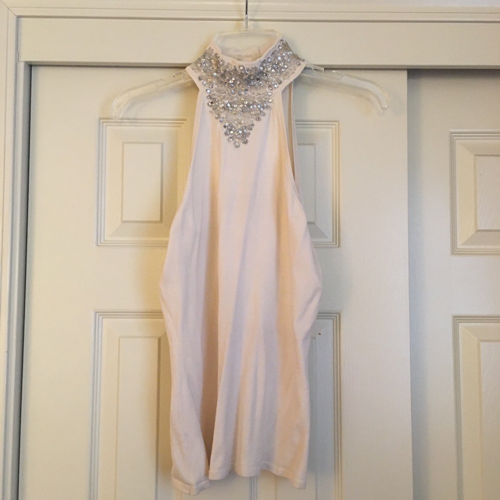 INC Cream Halter Top Size Petite Small